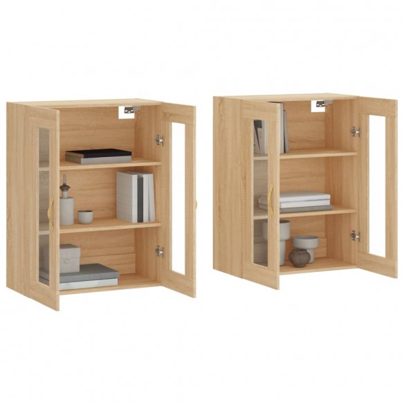 Armoires murales 2 pcs chêne sonoma bois d'ingénierie