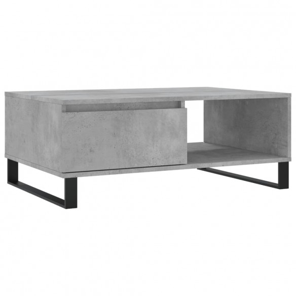 Table basse gris béton 90x60x35 cm bois d'ingénierie