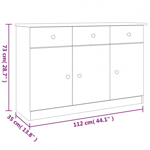 Buffet ALTA 112x35x73 cm bois massif de pin