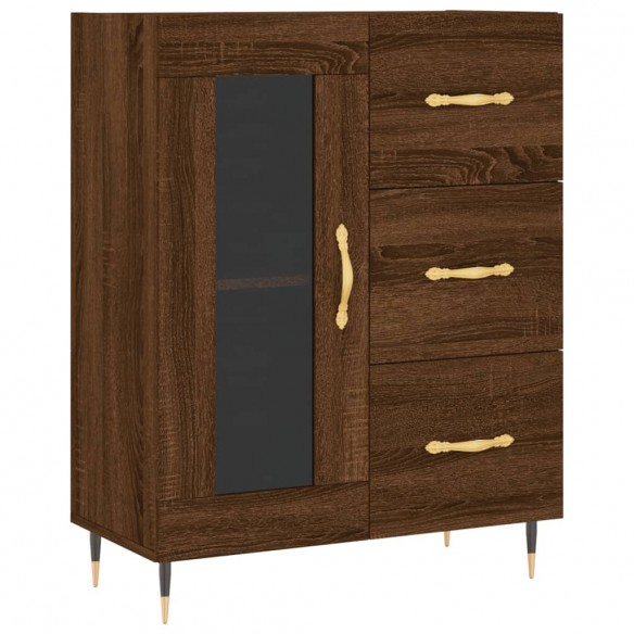 Buffet haut Chêne marron 69,5x34x180 cm Bois d'ingénierie