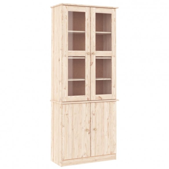 Vitrine en verre ALTA 77x35x186,5 cm bois de pin massif