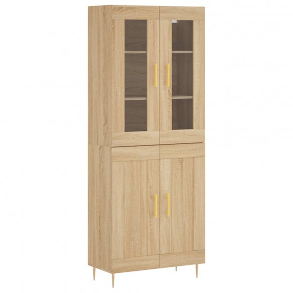 Buffet haut Chêne sonoma 69,5x34x180 cm Bois d'ingénierie