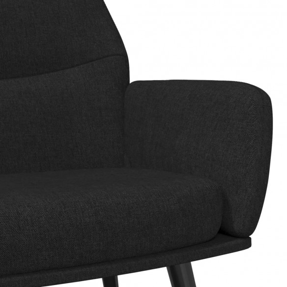 Chaise de relaxation Noir Tissu