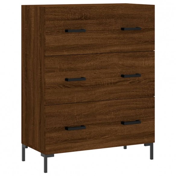 Buffet haut Chêne marron 69,5x34x180 cm Bois d'ingénierie