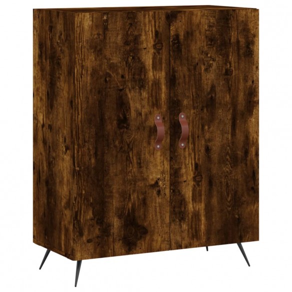 Buffet haut Chêne fumé 69,5x34x180 cm Bois d'ingénierie