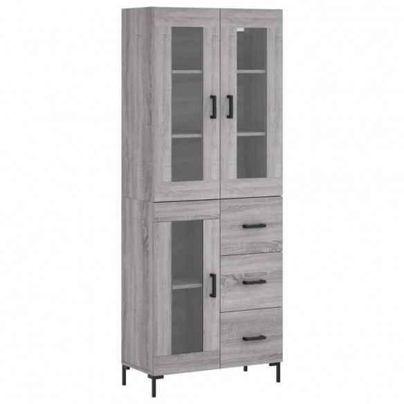 Buffet haut Sonoma gris 69,5x34x180 cm Bois d'ingénierie