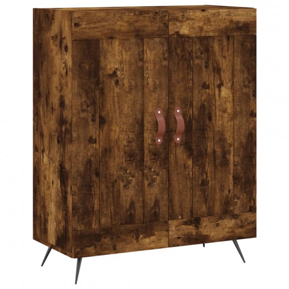 Buffet haut Chêne fumé 69,5x34x180 cm Bois d'ingénierie