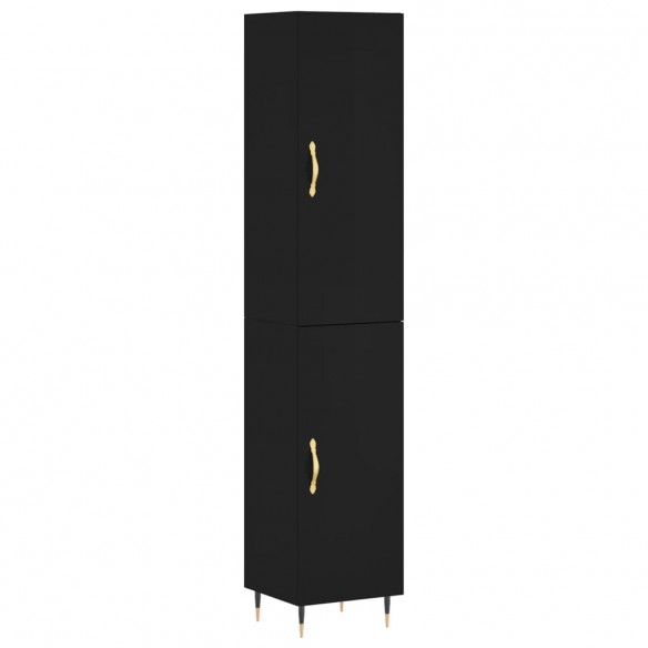 Buffet haut Noir 34,5x34x180 cm Bois d'ingénierie