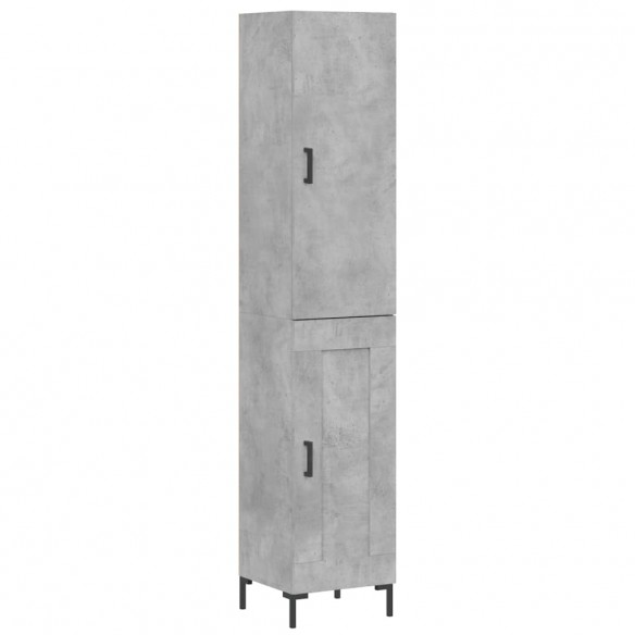 Buffet haut Gris béton 34,5x34x180 cm Bois d'ingénierie