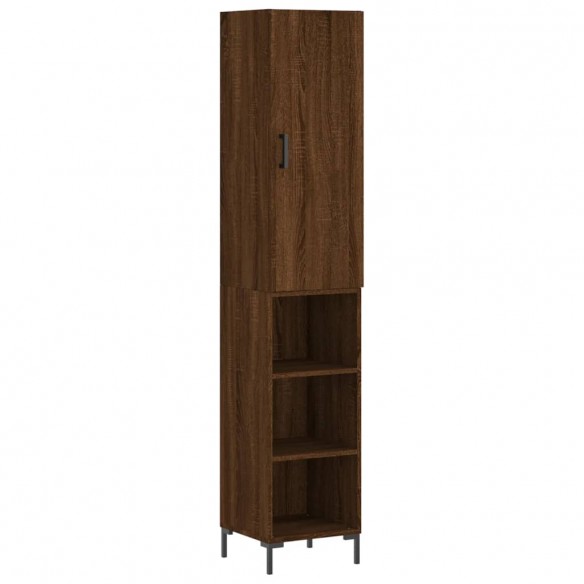 Buffet haut Chêne marron 34,5x34x180 cm Bois d'ingénierie