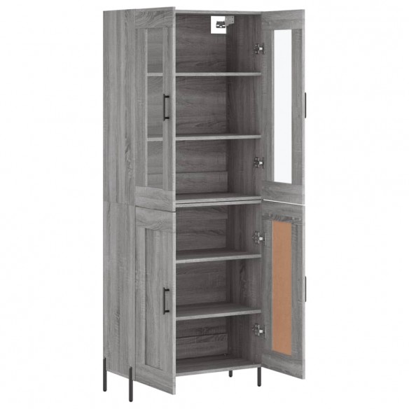 Buffet haut Sonoma gris 69,5x34x180 cm Bois d'ingénierie