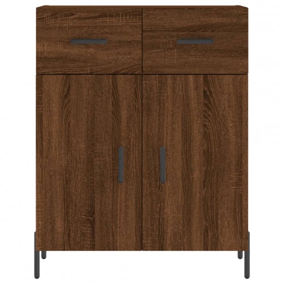 Buffet haut Chêne marron 69,5x34x180 cm Bois d'ingénierie