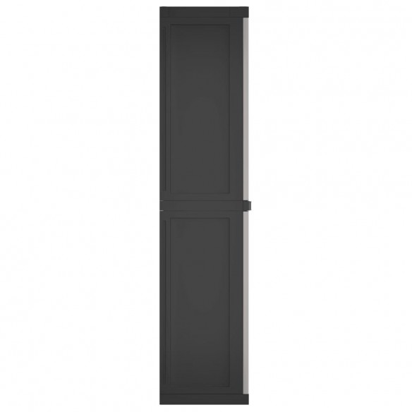 Armoire de rangement d'extérieur gris et noir 65x37x165 cm PP