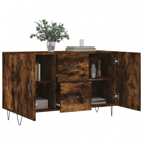 Buffet chêne fumé 100x36x60 cm bois d'ingénierie