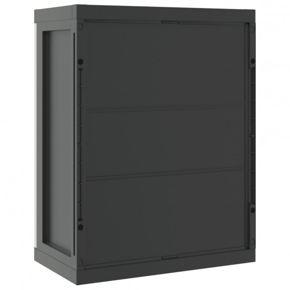 Armoire de rangement d'extérieur gris et noir 65x37x85 cm PP