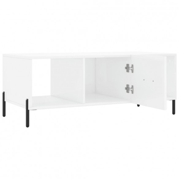 Table basse Blanc brillant 102x50x40 cm Bois d'ingénierie