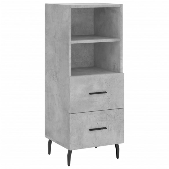 Buffet haut Gris béton 34,5x34x180 cm Bois d'ingénierie