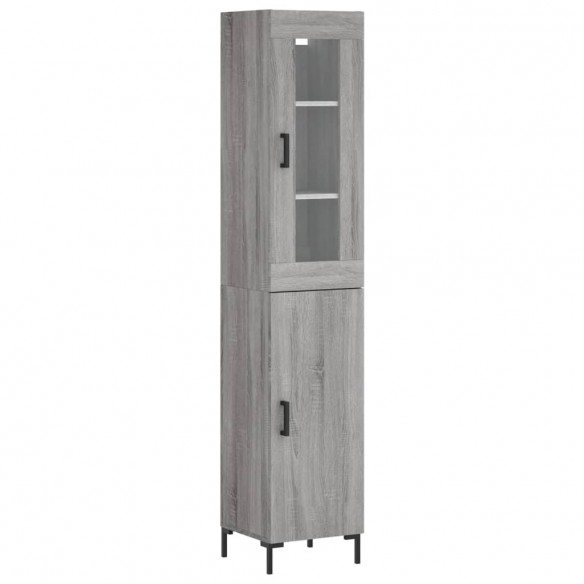 Buffet haut Sonoma gris 34,5x34x180 cm Bois d'ingénierie