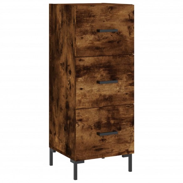 Buffet haut Chêne fumé 34,5x34x180 cm Bois d'ingénierie