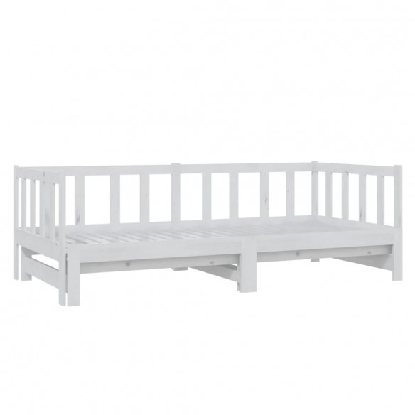 Lit coulissant Blanc 2x(90x200) cm Bois de pin massif