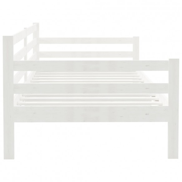 Lit de jour Blanc 90x200 cm Bois de pin massif