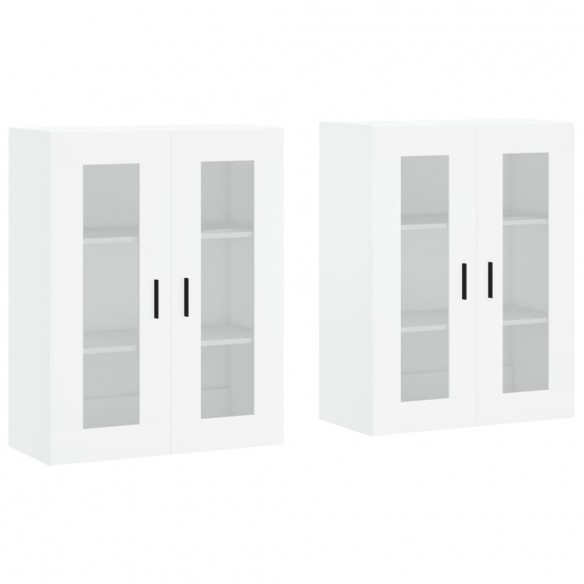 Armoires murales 2 pcs blanc bois d'ingénierie