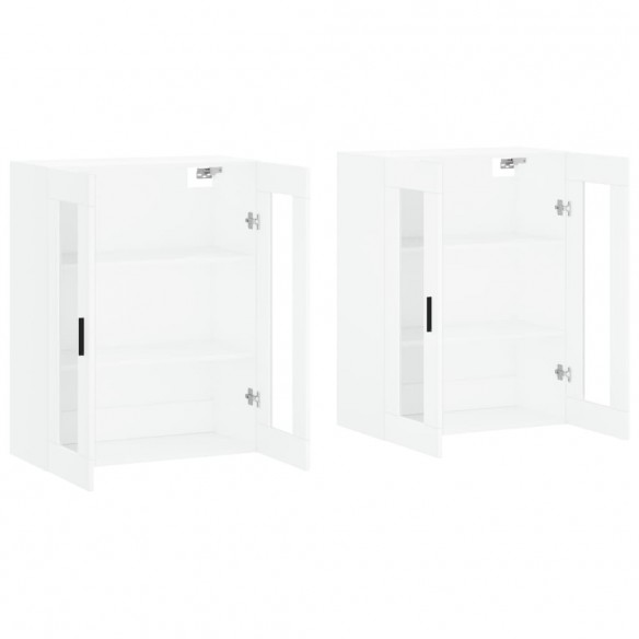 Armoires murales 2 pcs blanc bois d'ingénierie