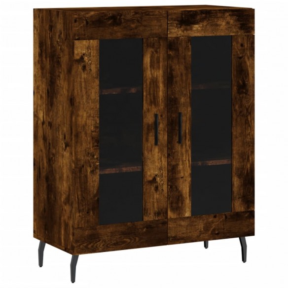 Buffet haut Chêne fumé 69,5x34x180 cm Bois d'ingénierie