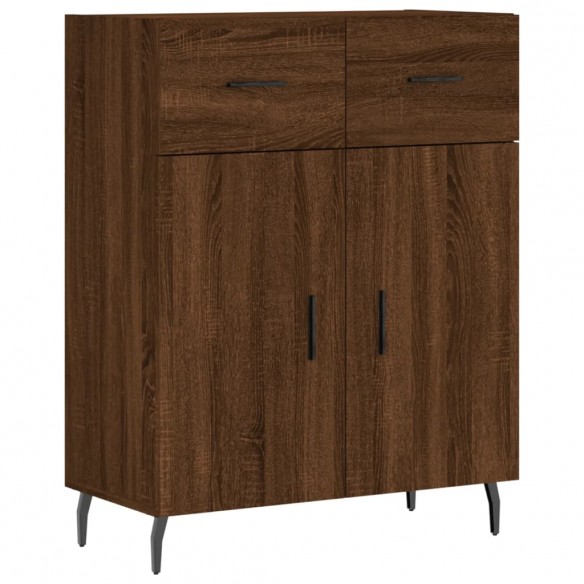 Buffet haut Chêne marron 69,5x34x180 cm Bois d'ingénierie