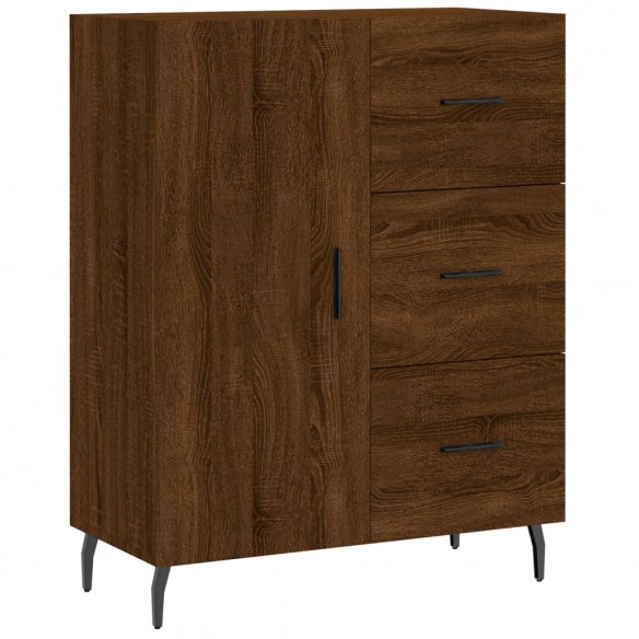 Buffet haut Chêne marron 69,5x34x180 cm Bois d'ingénierie