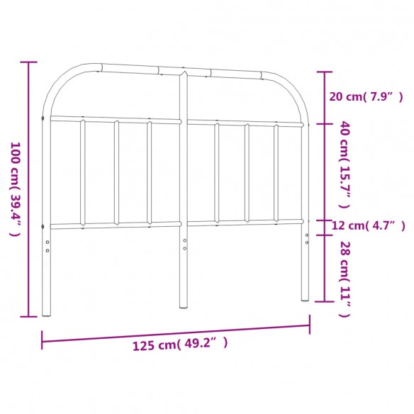 Tête de lit métal blanc 120 cm