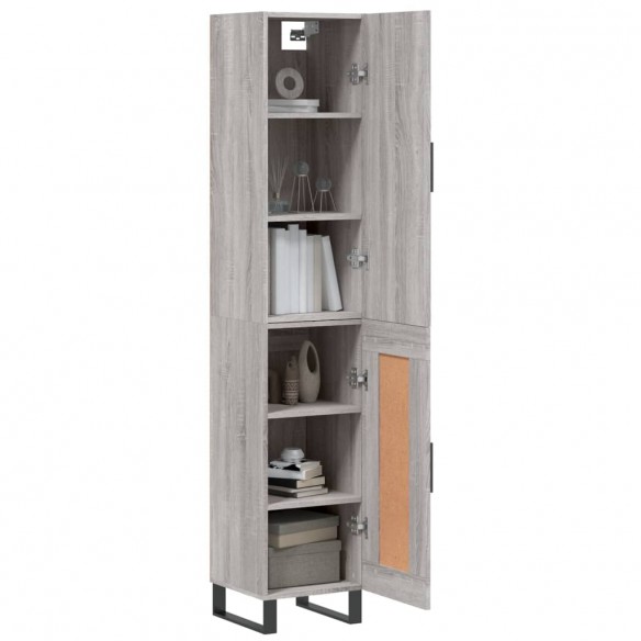 Buffet haut Sonoma gris 34,5x34x180 cm Bois d'ingénierie