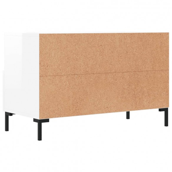 Meuble TV Blanc brillant 80x36x50 cm Bois d'ingénierie