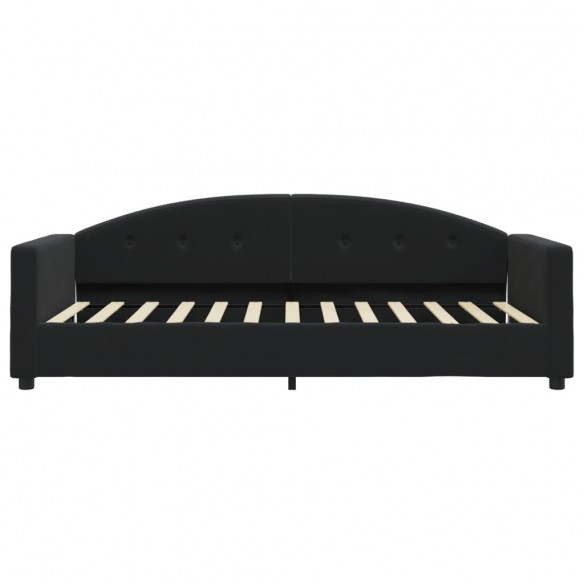 Lit de jour avec matelas noir 90x200 cm velours