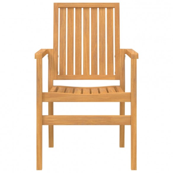 Chaises de jardin empilables lot de 8 56,5x57,5x91 cm bois teck