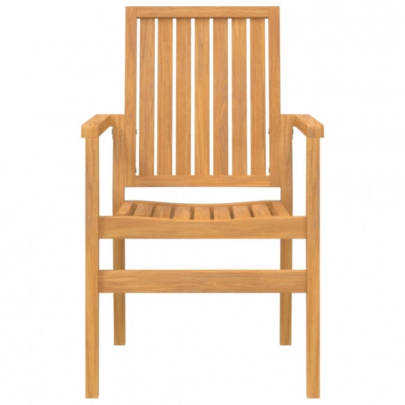 Chaises de jardin empilables lot de 4 56,5x57,5x91 cm bois teck