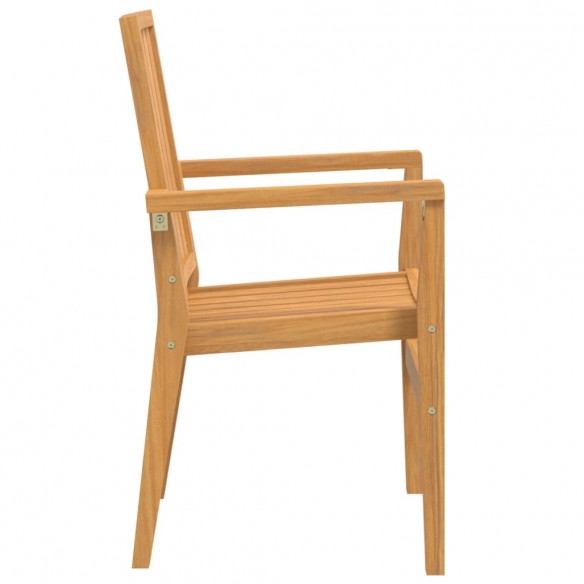 Chaises de jardin empilables lot de 4 56,5x57,5x91 cm bois teck