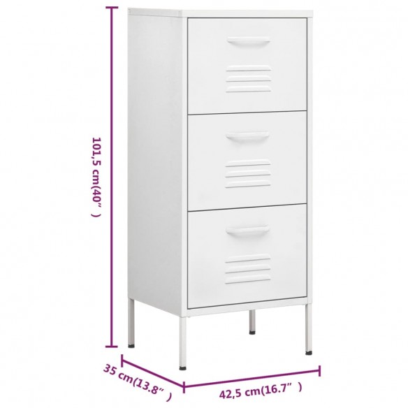 Armoire de rangement Blanc 42,5x35x101,5 cm Acier