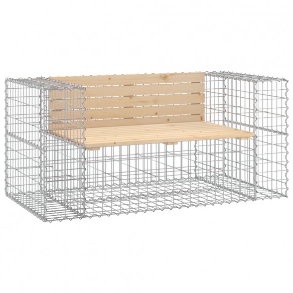 Banc de jardin design gabion 143x71x65,5 cm bois massif de pin