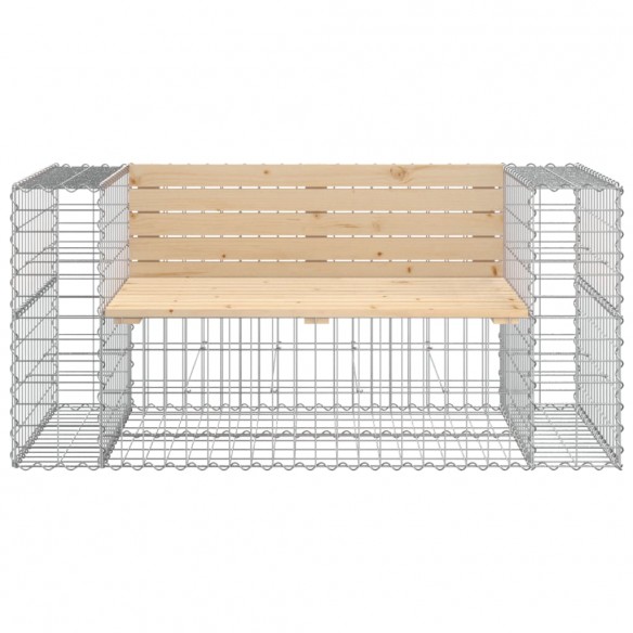 Banc de jardin design gabion 143x71x65,5 cm bois massif de pin