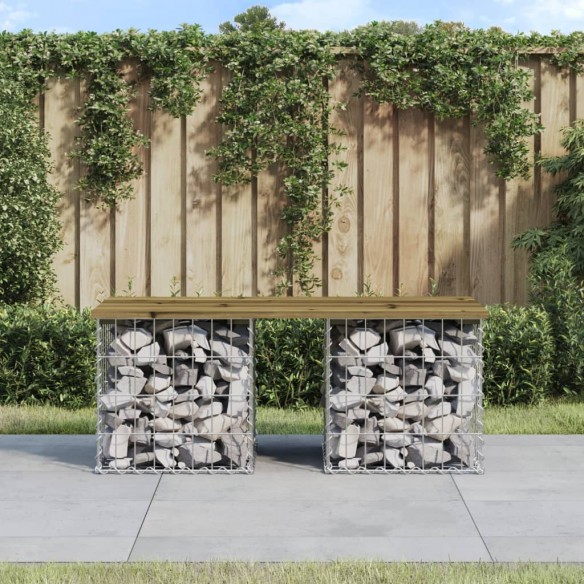 Banc de jardin design gabion 103x44x42 cm bois de pin imprégné