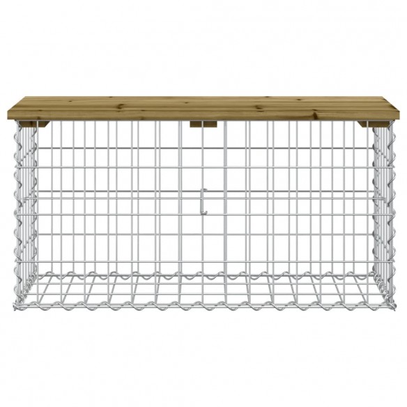 Banc de jardin design gabion 83x31,5x42 cm bois de pin imprégné