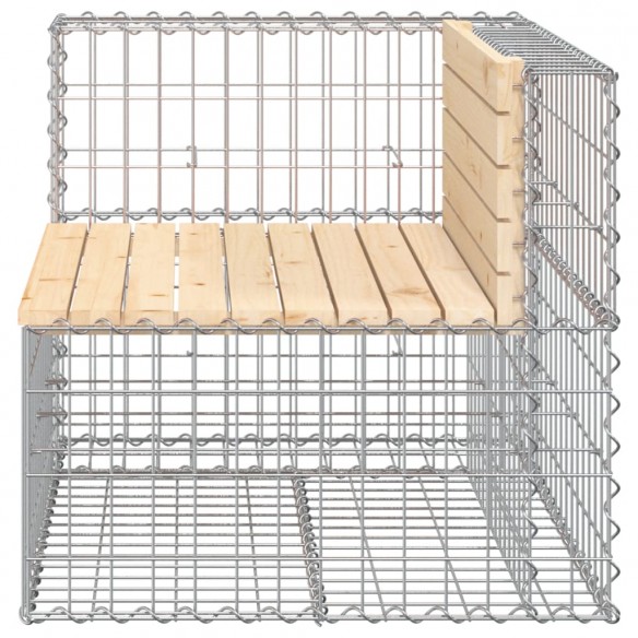 Banc de jardin design gabion 92x71x65,5 cm bois massif de pin