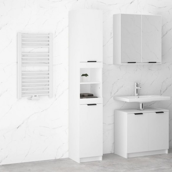 Armoire de salle de bain Blanc 32x34x188,5 cm Bois d'ingénierie