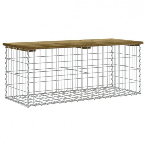 Banc de jardin design gabion 103x44x42 cm bois de pin imprégné