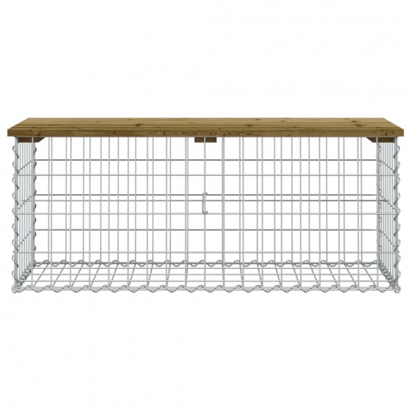 Banc de jardin design gabion 103x44x42 cm bois de pin imprégné