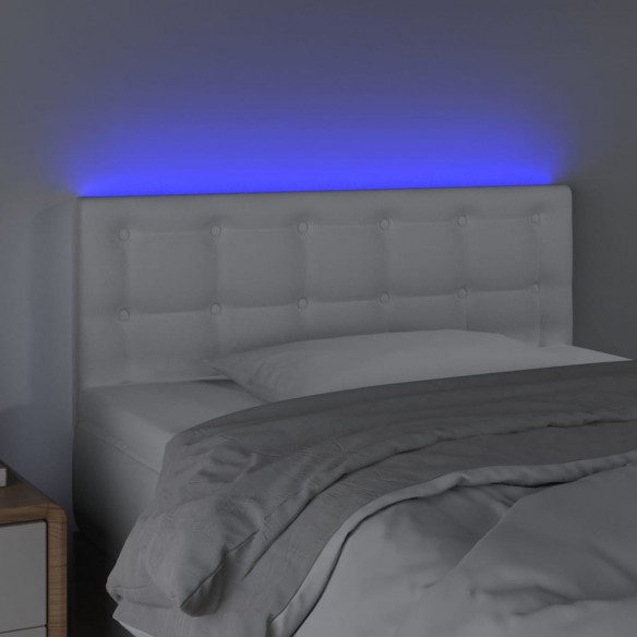 Tête de lit à LED Blanc 90x5x78/88 cm Similicuir