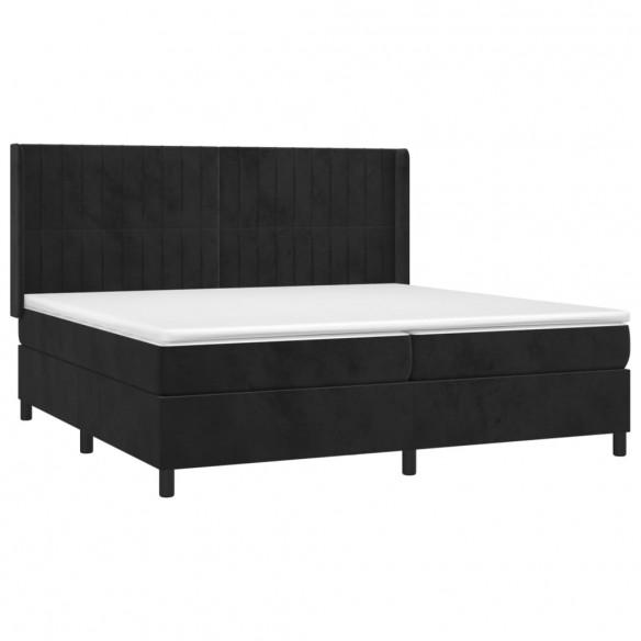 Cadre de lit matelas et LED Noir 200x200 cm Velours