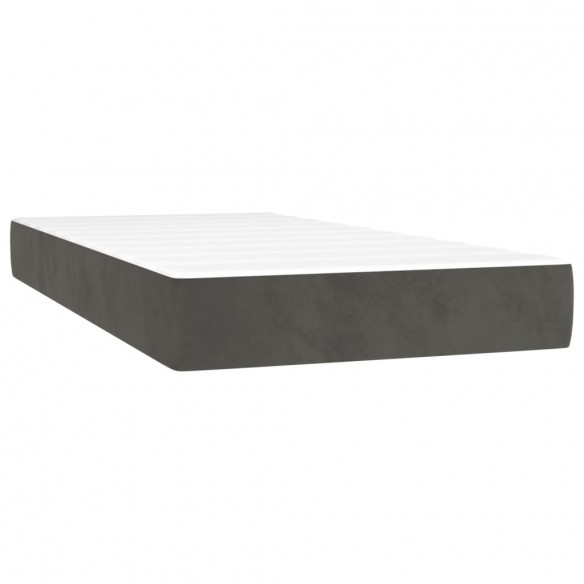 Cadre de lit matelas LED Gris foncé 90x190cm Velours