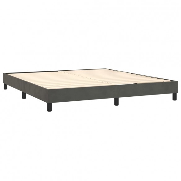 Sommier à lattes de lit avec matelas LED Gris foncé 180x200 cm